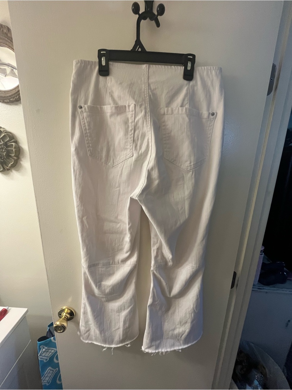 INC Denim High-Rise Wide Crop Jeans in White - Picture 3 of 4
